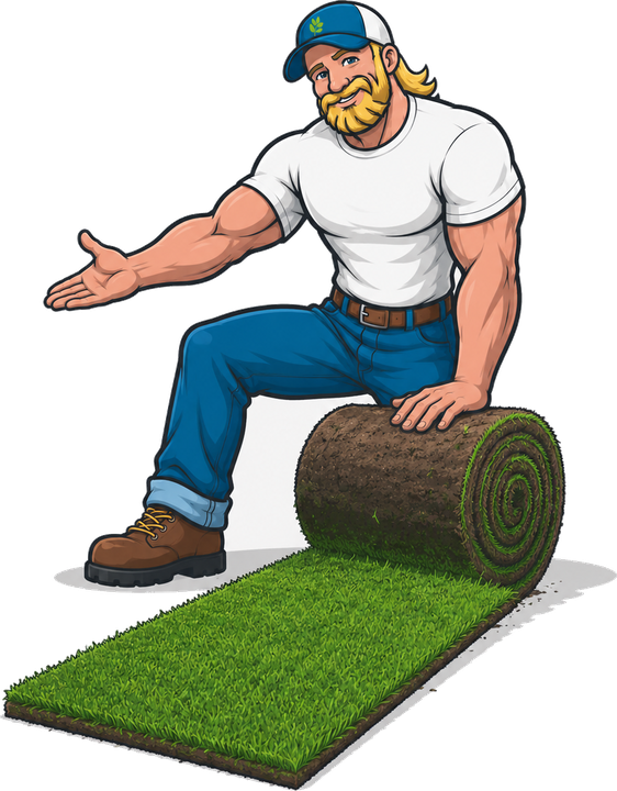Billy laying fresh sod