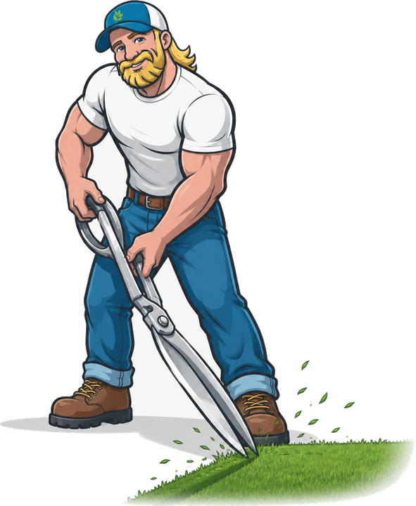 Billy trimming hedges