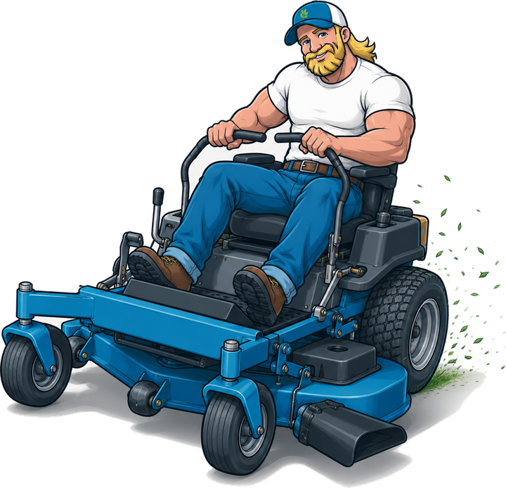 Billy on a zero-turn mower