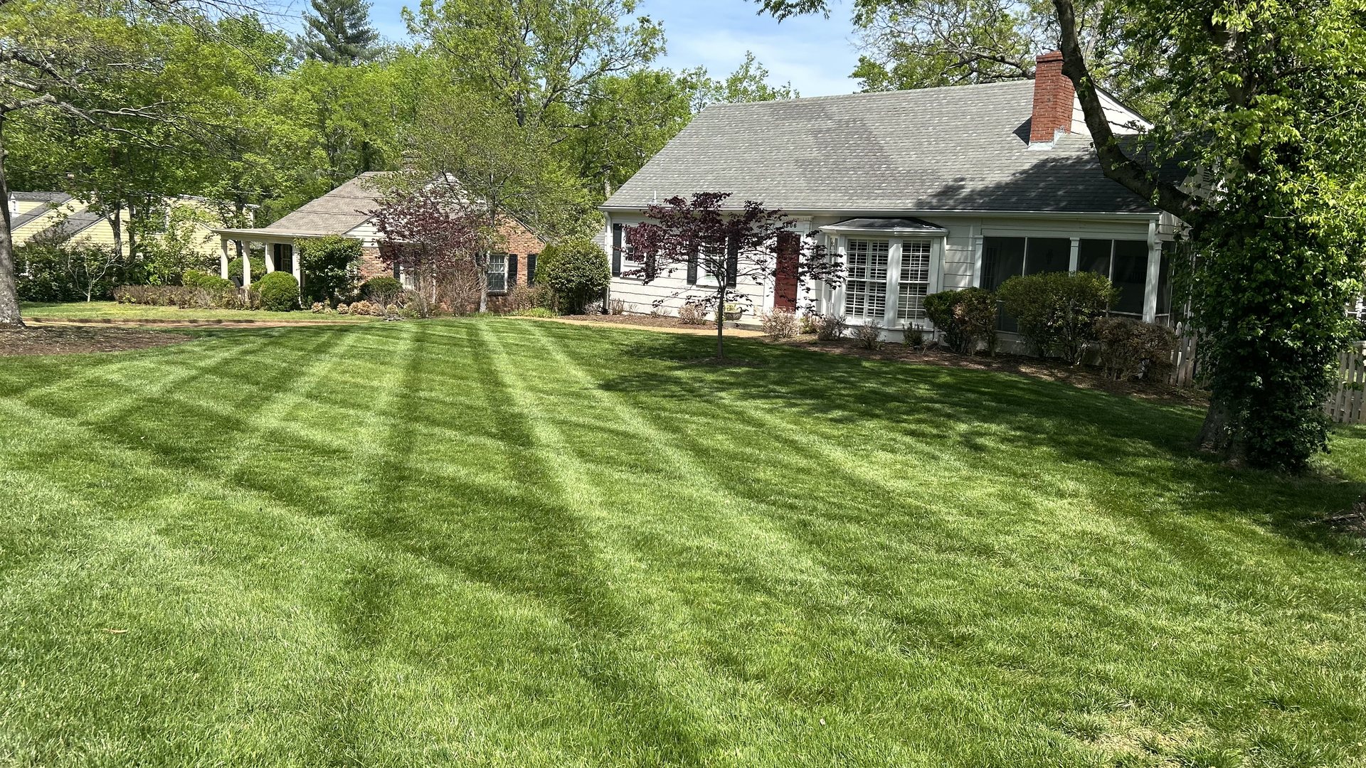 Freshly striped Nashville lawn