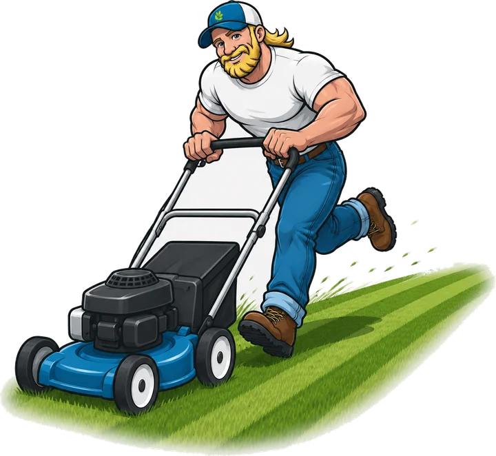 Billy mowing a Nashville lawn