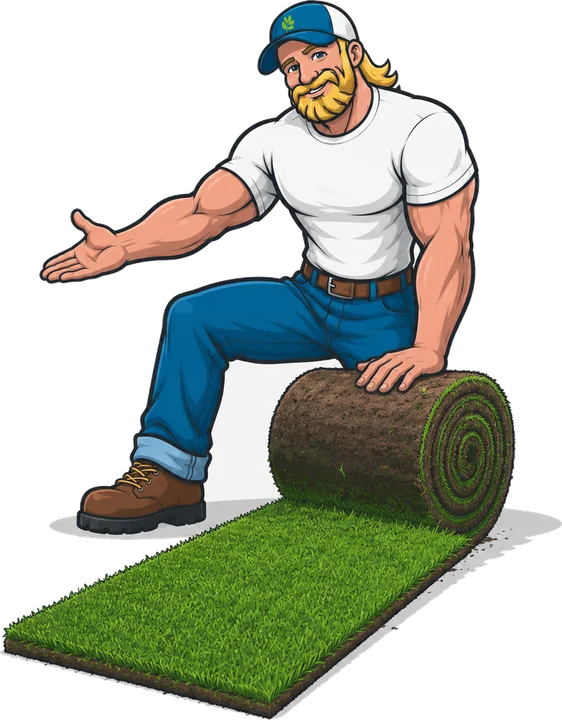 Billy laying fresh sod