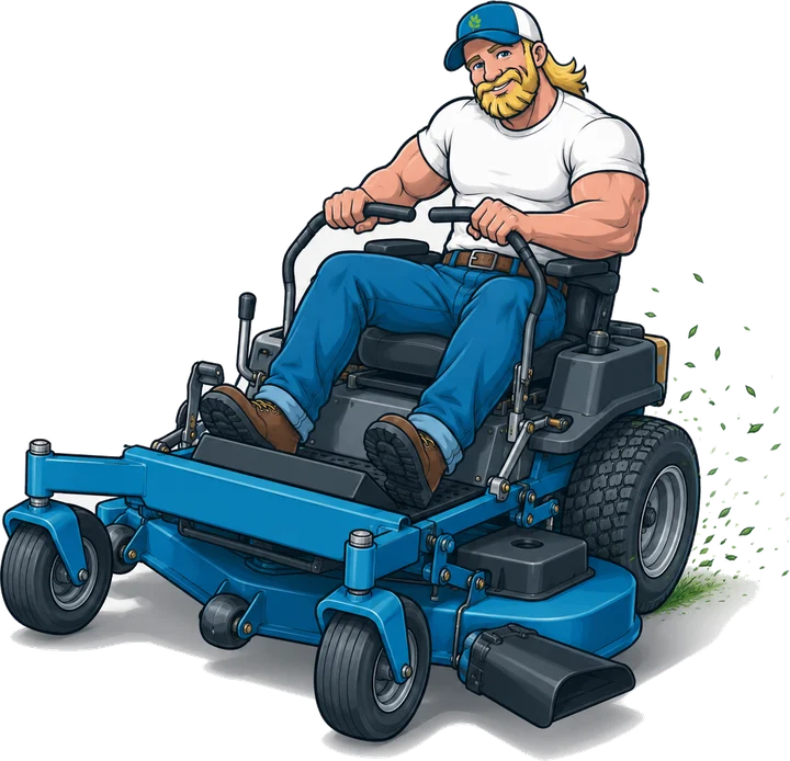 Billy on a zero-turn mower